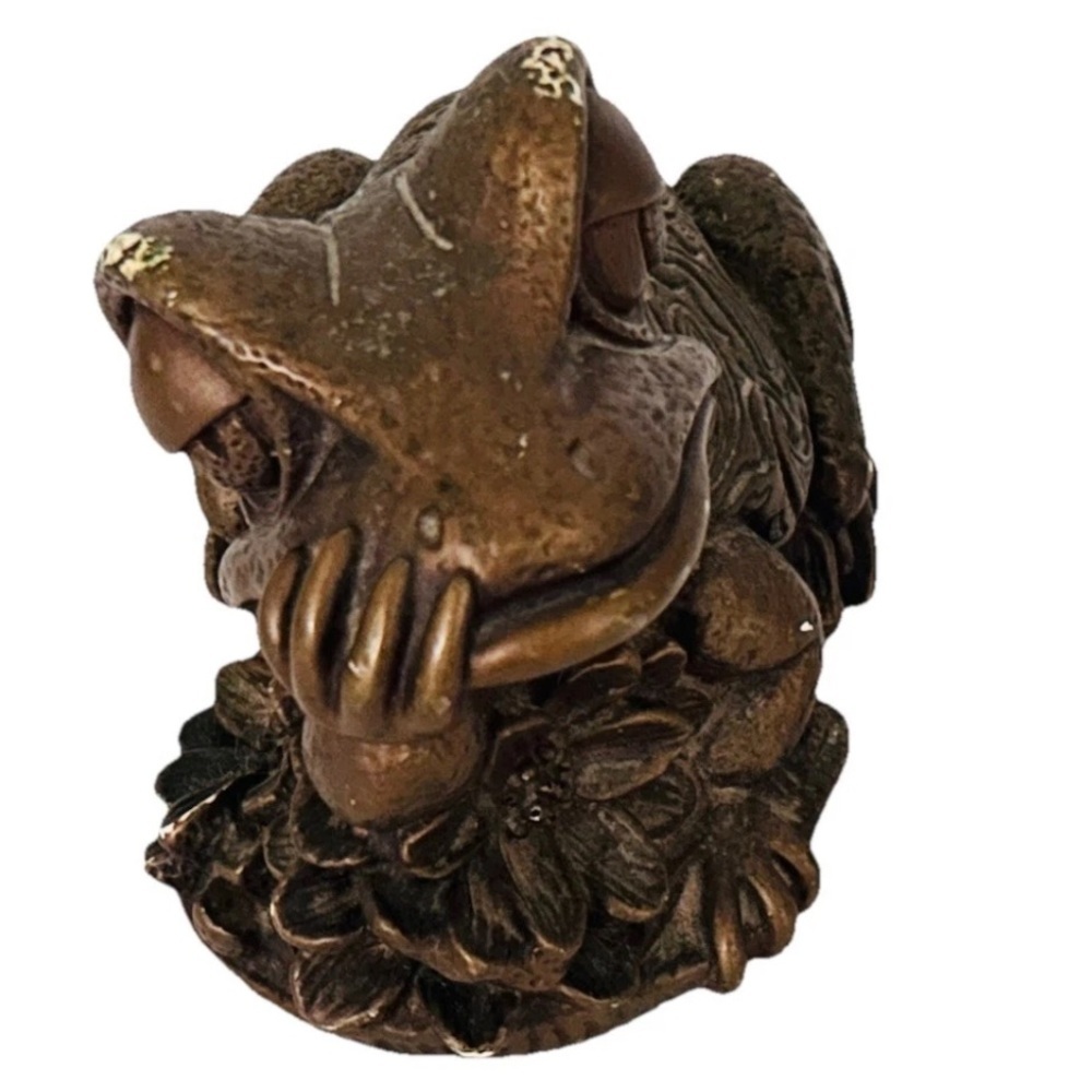 Vintage 1968 Universal Statuary Corp Frog Piggy Bank Bronze Paisley
